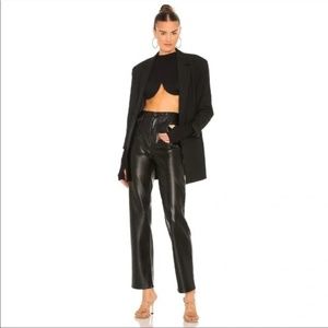 NWT - PISTOLA Cassie Super High Straight Faux Leather Pant in Black Size 26
